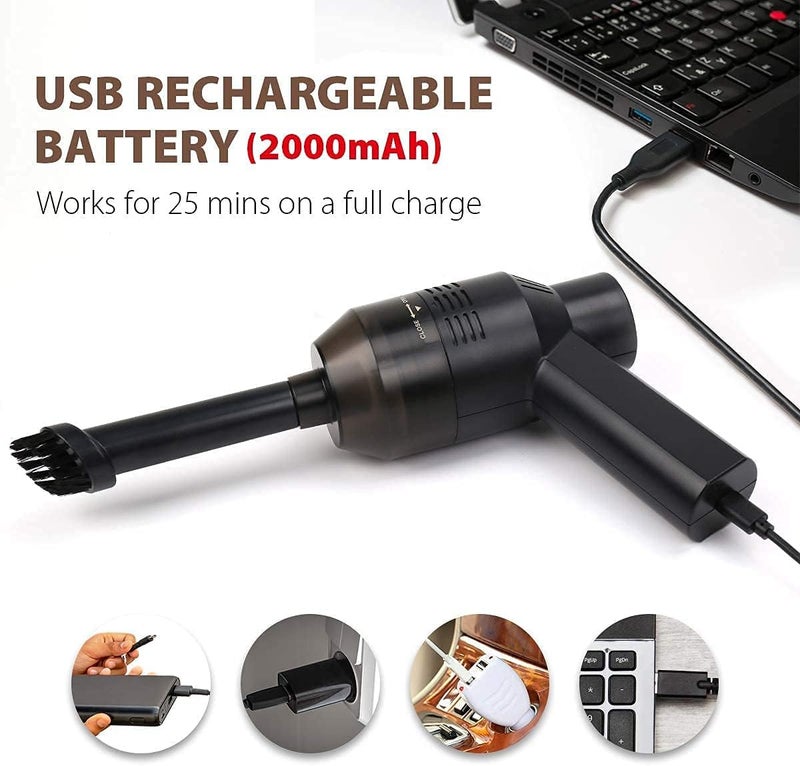 Honlibey Upgraded Mini Keyboard Vacuum,Tiny Cordless Computer Vacuum Cleaner for Laptop, USB Rechargeable Tiny Vacuum Dust Kit for Desktop, PC, Sofa, Car, Pet House - Image 4